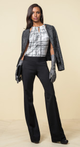 Look25_TweedPeplumJacket (168), High Neck Printed Halter Top (59.95), Olivia Modern Trouser (98)