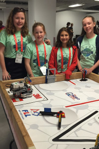 Around The World Robotics team and their mentor Bridget Soderna